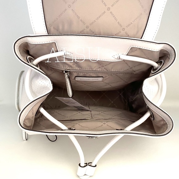 Michael Kors Abbey Vegan Faux Leather Optic White 35S0SAYB3J - Picture 9 of 14